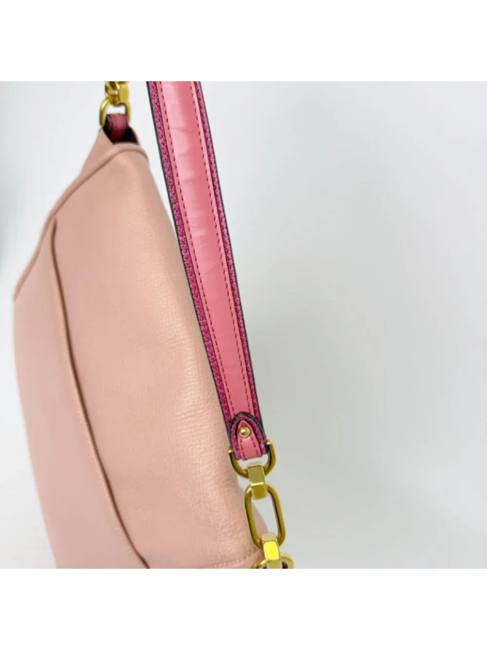 Loewe Anagram Medallion Flap Shoulder Bag Leather Pink Purple Gold Vintage